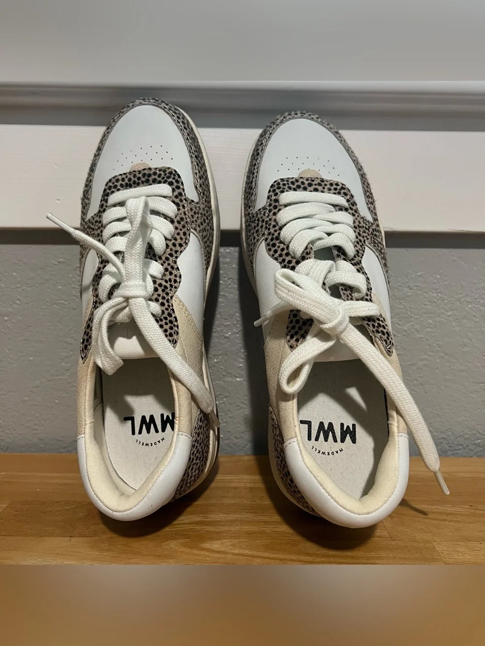 Madewell Calf Hair Leopard Print Leather Sneakers Women’s Size 9